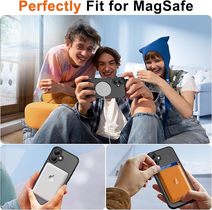 for iPhone 17 Case with Privacy Screen Protector, Black | Full Camera Protection, Magnetic, Compatible with MagSafe, Translucent Matte Shockproof Phone Protective Cover for iPhone 17 - Image 4
