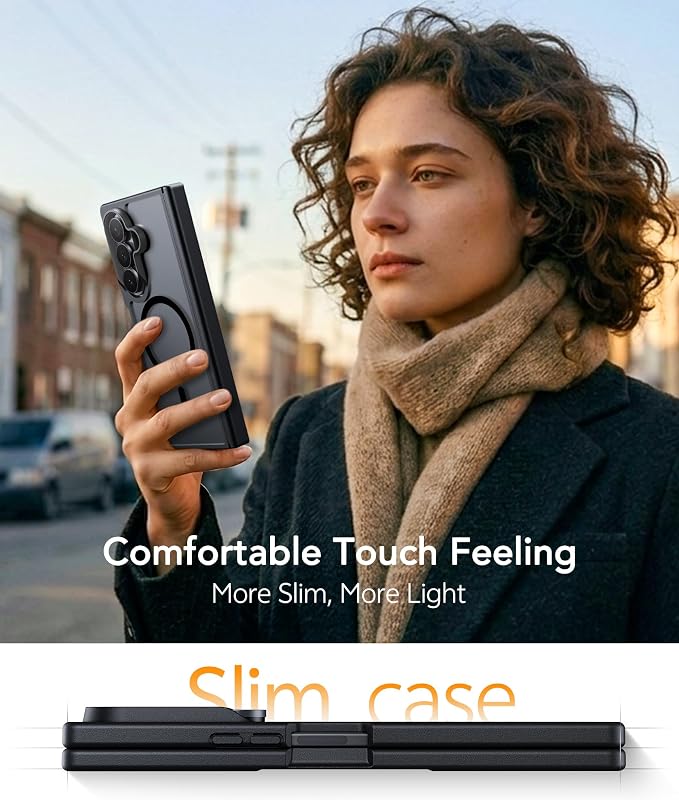 FNTCASE for Samsung Galaxy Z Fold 7 Case, Hinge Protection, Fit for Magsafe | with Screen Protector, Translucent Matte Magnetic Back, 18FT Military Grade Drop Proof, Protective Phone Cover, Black - Image 8