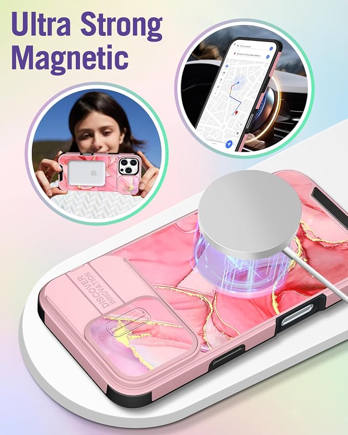 Buleens for iPhone 16 Pro Max Case 6.9 Inch - with Ring Stand & Camera Cover Aesthetic Cute Designed for Women Girls Pretty Girly Fashion Teens Phone Case for iPhone 16 Pro Max Compatible with Magsafe - Image 4