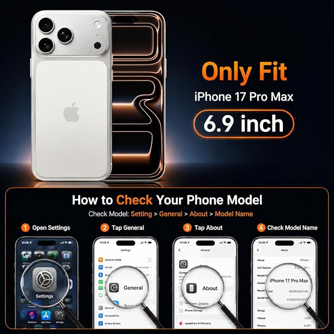 tesha Selfie Light Case for iPhone 17 Pro Max, MagSafe, Camera Detector | 2-Level LED Brightness, IR Hidden Camera Scanner, Drop Protection, Rechargeable Light Up Cover, No APP Needed for Video Vlog - Image 8