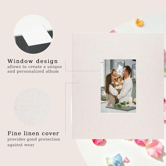 Photo Album 8x10, Pack of 2 Linen Picture Book, 26-Page Album Holds 52 Photos Art Presentation Folder for Picture or Certificates Storage - Image 2