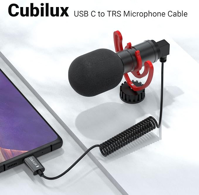 USB C Microphone Cable, Type C Mirophone Cord for 3.5mm Shotgun MIC, Compatible with Rode VideoMic Go, VideoMic Pro+, VideoMicro and More - Image 2