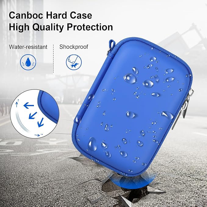 Canboc Carrying Case for CHUZHAO Vintage Mini Digital Camera, Blue | Portable TLR Style Retro Camera Bag, Mesh Pocket fits USB Cable, SD Card, Case Only - Image 4