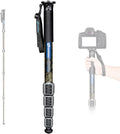 LEOFOTO Camera Monopod Carbon Fiber Portable Compact Lightweight Travel Monopod with Wrist Strap, Silicone Handle, Twist Locks, 5-Section up to 165cm, Max Load 15kg，Camo(MPQ-325C) by TAKINGITFURTHER-LEOFOTO