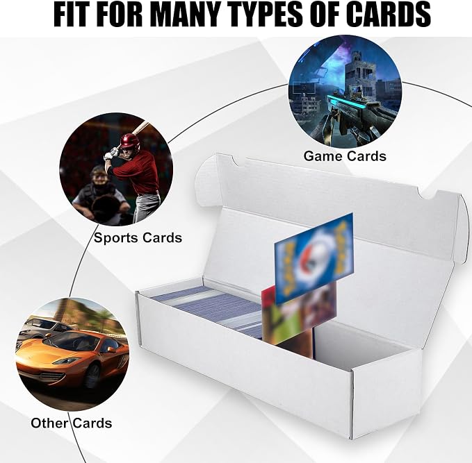 Trading Card Storage Box, 20-Pack 1100 Count White Corrugated Cardboard Box | Bulk Sports Storage Box for TCG/Magic/Mtg Basketball Card, Collectible Trading Cards - Image 4