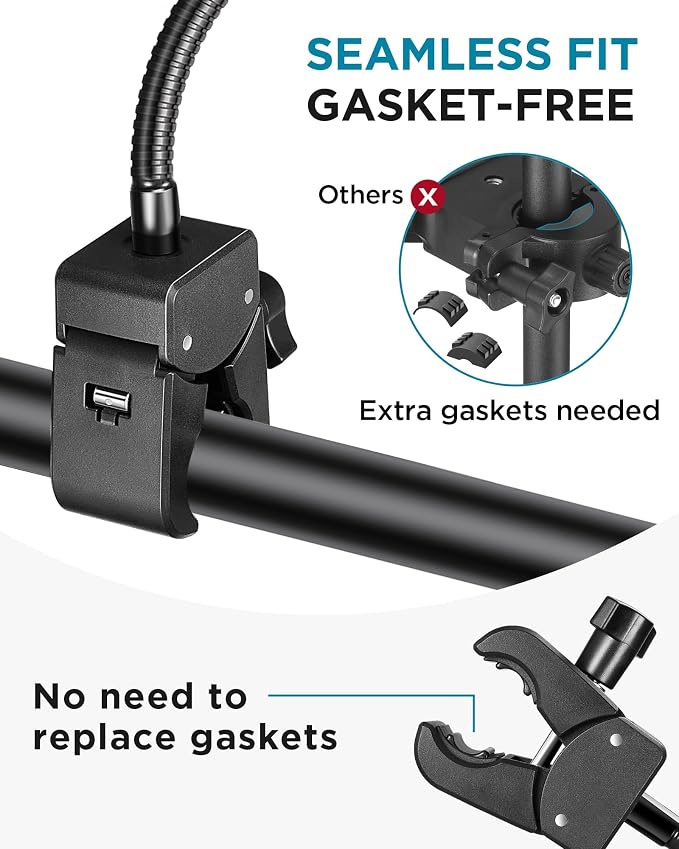 InnoGear Mic Stand Phone Holder Music Stand for All Smartphones | Horizontal, Vertical, Titled, Flexible Gooseneck, For All Phone Cases, Strong Grip, Stable, For 2.36"-3.54" Phones - Image 3