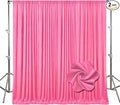 10ft x 10ft Deep Pink Backdrop Curtains for Parties, Polyester Fabric Backdrop Drapes with Rod Pockets for Weddings, Birthday, Halloween, Photography, Christmas Party Background Curtain, 2 Panels by Tisspoms