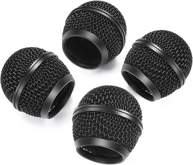 Facmogu 4PCS SM58 Mic Grill Replacement, Microphone Ball Head Mesh Grill | Black Brushed Nickel Replacement Microphone Grille Head | With Inner Foam | Compatible with SM58 SM58S SM58LC BETA58 BETA58A - Image 7