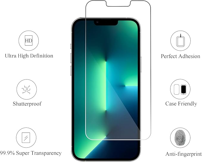 Ailun Screen Protector for iPhone 14 Plus/iPhone 13 Pro Max, 3 Pack | 6.7 Inch, Case Friendly, Tempered Glass - Image 2