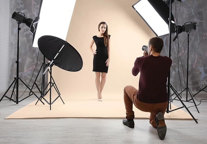 Denny Mfg Seamless Paper Backdrop for Photoshoot, Buff, 86 in x 36 ft | Backdrop Roll, Matte Finish for Portraits, Product Photos and Video Shoots, Includes Free Roll Gaffer Tape (2 in x 13 ft) - Image 4
