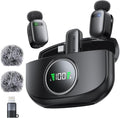 Wireless Mini Lavalier Microphone for iPhone & Android, Dual Clip-On Mics with 30H Charging Case, Intelligent Noise Cancellation, Tiny Portable Mic for Vlogging, TikTok, Live Stream, Teaching Meetings by Pnitri