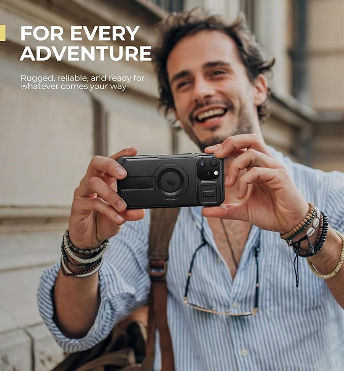 Dexnor for iPhone 13 Pro Max/12 Pro Max Case with Slide Camera Cover & Adjustable Kickstand, Compatible with MagSafe, Rugged Shockproof Bumper Cases Heavy-duty Magnetic Protective Cover,6.7 inch,Black - Image 7