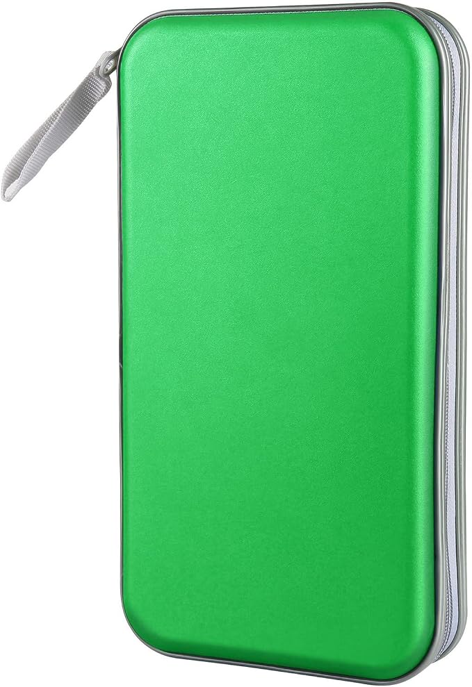 Siveit CD Case Holder, 80 Capacity CD/DVD Case Holders Wallet Hard Plastic CD DVD Disc Cases Storage Binder for Car Home Office Travel (Green) by Siveit