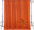 10ft x 10ft Orange Backdrop Curtains for Parties, Polyester Fabric Backdrop Drapes with Rod Pockets for Weddings, Birthday, Halloween, Photography, Christmas Party Background Curtain, 2 Panels by Tisspoms
