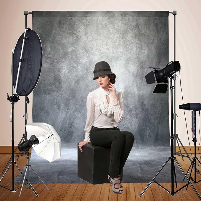 Abstract Photography Backdrop for Photoshoot 8x14ft,Grey,No Stand | Professional,Polyester Fabric,Roller Pocket on Top,Vintage Portrait Photo Props Booth Background,Photoshoot Studio - Image 4
