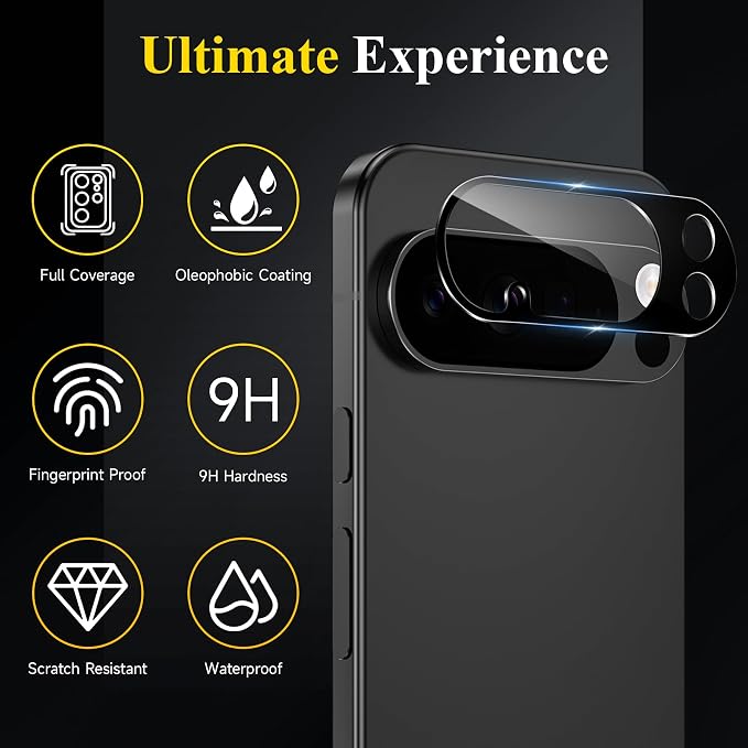 4 Pack Camera Lens Protector for Google Pixel 10 Pro(Not for 10 Pro XL) | 9H Tempered Glass Camera Lens Cover Decoration, Case Friendly, High Definition, Scratch-Resistant - Image 4