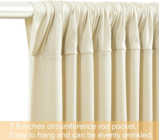 10 Panels Backdrop Curtains for Wedding Party Wrinkle Free Beige Backdrops Curtain Drapes Fabric Decorations Photo Back Drop Cloth for Baby Shower Photography Stage Reception 50ft(W) x 12ft(H) - Image 7