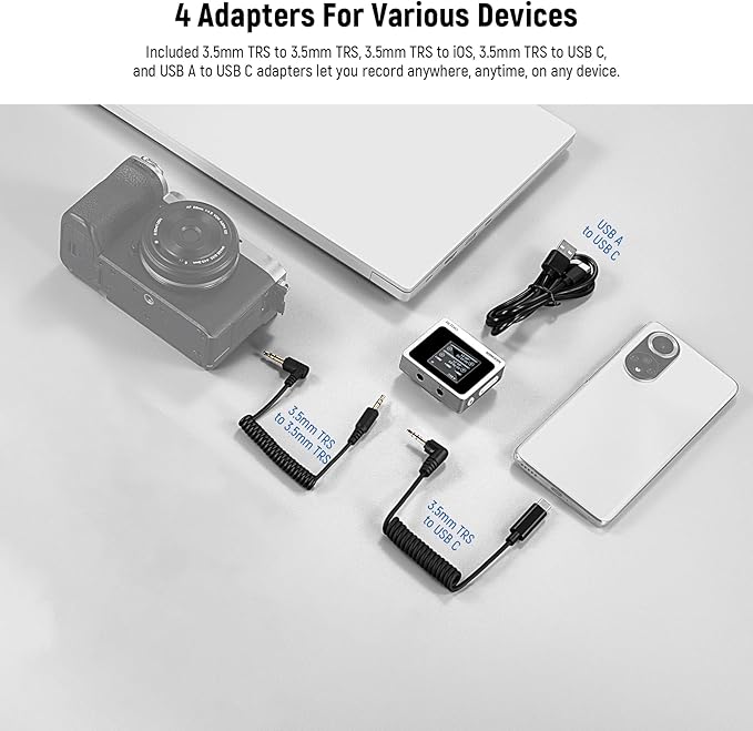 NEEWER CM31 Wireless Lavalier Microphone with 8GB Storage 820ft Range 48KHz 24Bit Noise Cancelling Compatible with iPhone iPad Android PC Camera YouTube/TikTok Stream Podcast Interview - Image 2