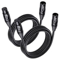 Cable Matters 2-Pack Premium XLR to XLR Cable, Microphone Cable, M-F, 10ft | Mic Cable, Male to Female, 21 AWG Oxygen-Free Copper (OFC), Black by CableMatters