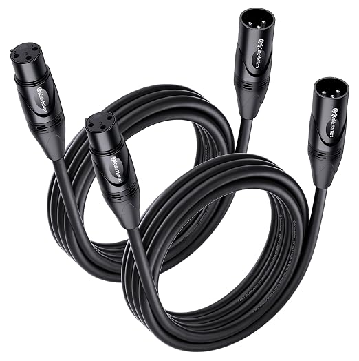 Cable Matters 2-Pack Premium XLR to XLR Cable, Microphone Cable, M-F, 10ft | Mic Cable, Male to Female, 21 AWG Oxygen-Free Copper (OFC), Black by CableMatters