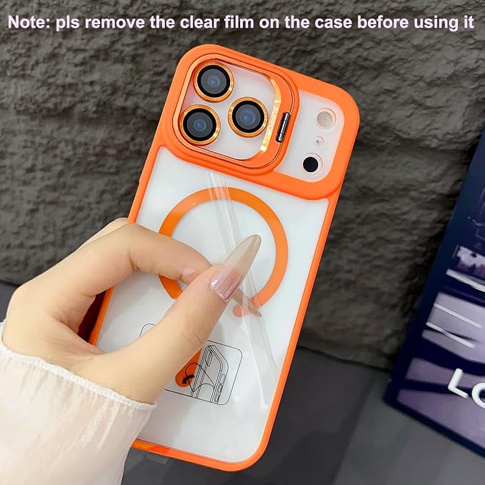 for iPhone 17 Pro Max Magnetic Case with Kickstand, [Compatible with MagSafe] Built in Stash Stand Clear Shockproof Soft Cover Camera Lens Protection Case for iPhone 17 Pro Max 6.9", Gray - Image 4