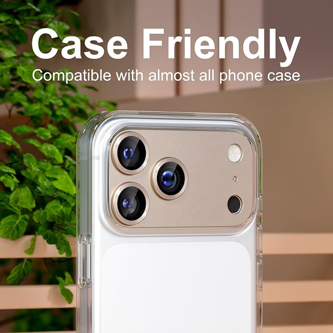 for iPhone 17 Pro Camera Lens Protector, Gray | [Military Grade Shatterproof] [Strong Adsorption] [Case Friendly] Matte Metal Tempered Glass Camera Screen Cover Accessories - Image 6