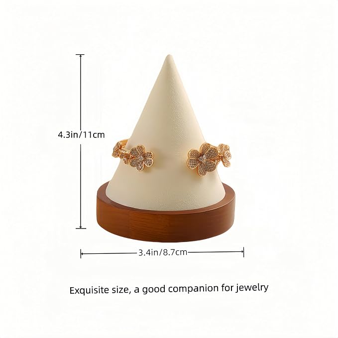 Wooden Conical Bracelet Display Stand, Watch Bangle Organizer Rack-Old Lace | Jewelry Display Holder for Headbands, Scrunchies, Perfect for Home, Boutique, Vendors Exhibit Trade Shows Retail Stores - Image 9