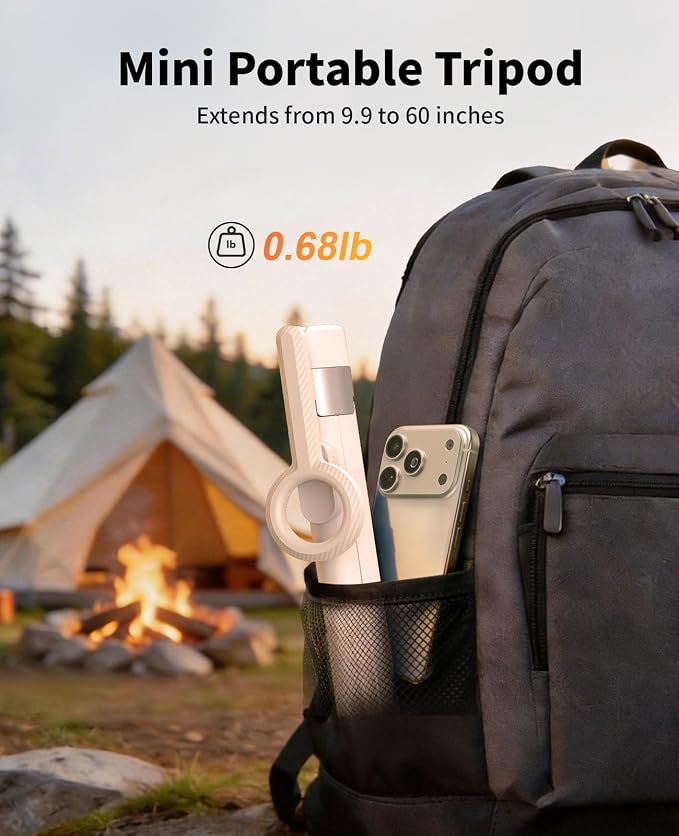 Magnetic Tripod for iPhone, Selfie Stick Tripod Mount Ring for Magsafe, 360° Rotatable Portable Travel Tripod Cell Phone Stand with Metal Ring & Remote, Compatible with iPhone Android, 60" - Image 6
