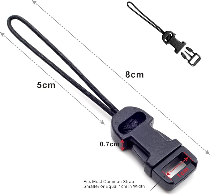 Padwa Lifestyle 4 Pcs Black Quick Release Camera Strap QD Loops Connector Adapter - Camera Quick Release Clip Compatible for All Compact Digital Cameras,Binoculars, Drone Remote Control and USB Stick - Image 4