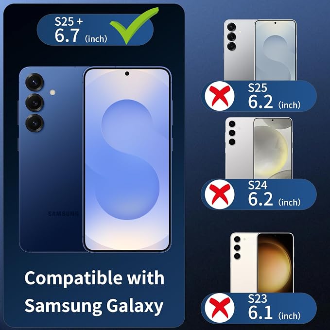 3 Pack Camera Lens Protector for Samsung Galaxy S25 Plus, Tempered Glass Camera Protector Lens Cover, Ultra HD, 9H Hardness, Anti-Scratch, Case Friendly, Easy to Install [No Affect on Night Shots] - Image 2