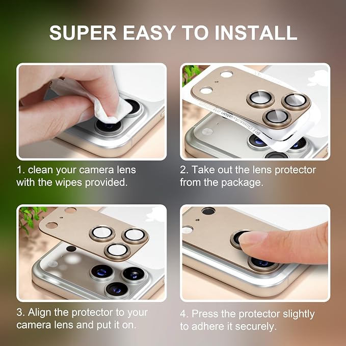 for iPhone 17 Pro Max Camera Lens Protector, Gray | [Military Grade Shatterproof] [Strong Adsorption] [Case Friendly] Matte Metal Tempered Glass Camera Screen Cover Accessories - Image 7