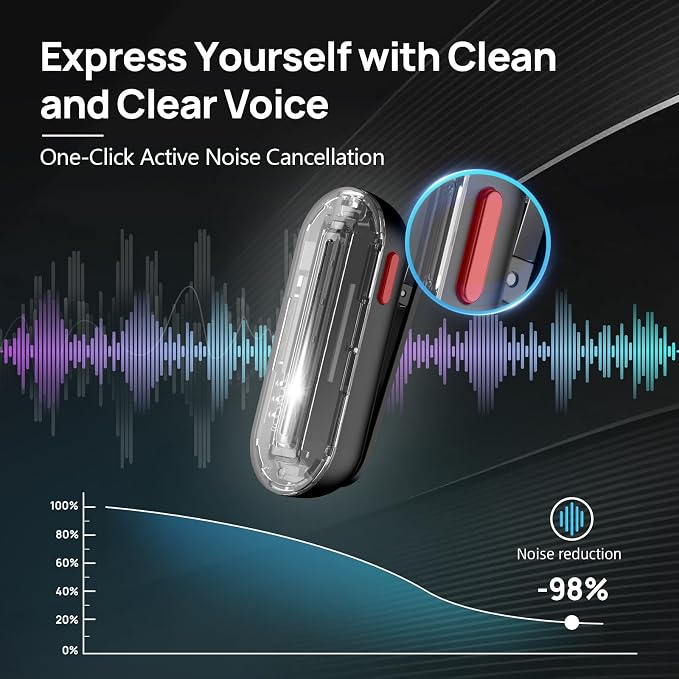 SYNCO P2SL Wireless Lavalier Microphone for iPhone, Dual Lapel Mic with Noise Reduction, 9 Voice Effects, Charging Case, Plug & Play Mini Microphone for YouTube, Vlog & Live Streaming - Image 5