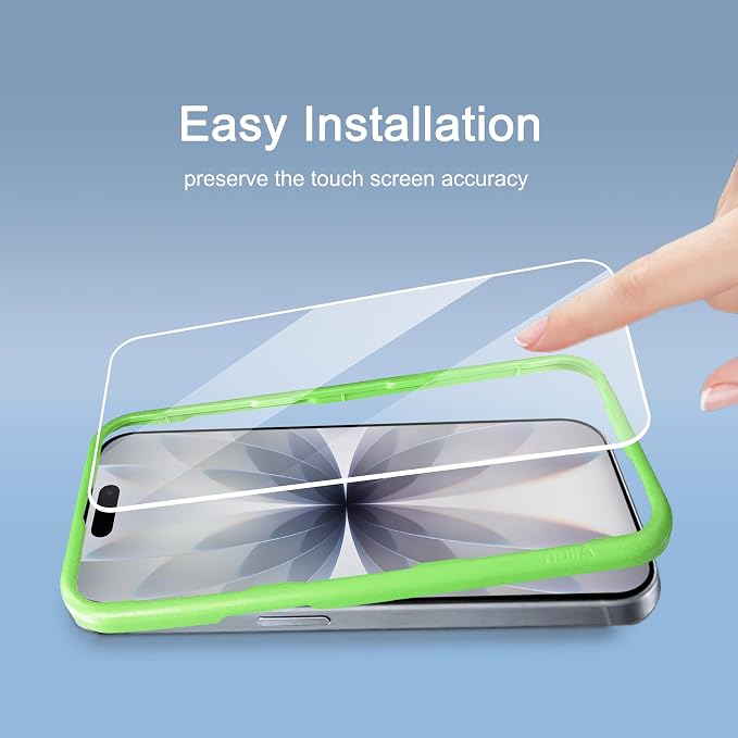 Ailun Screen Protector + Camera Lens Protector for iPhone 17, 3+3Pack | 6.3 inch, Installation Frame, Sensor Protection, Dynamic Island Compatible, Tempered Glass, Case Friendly - Image 6