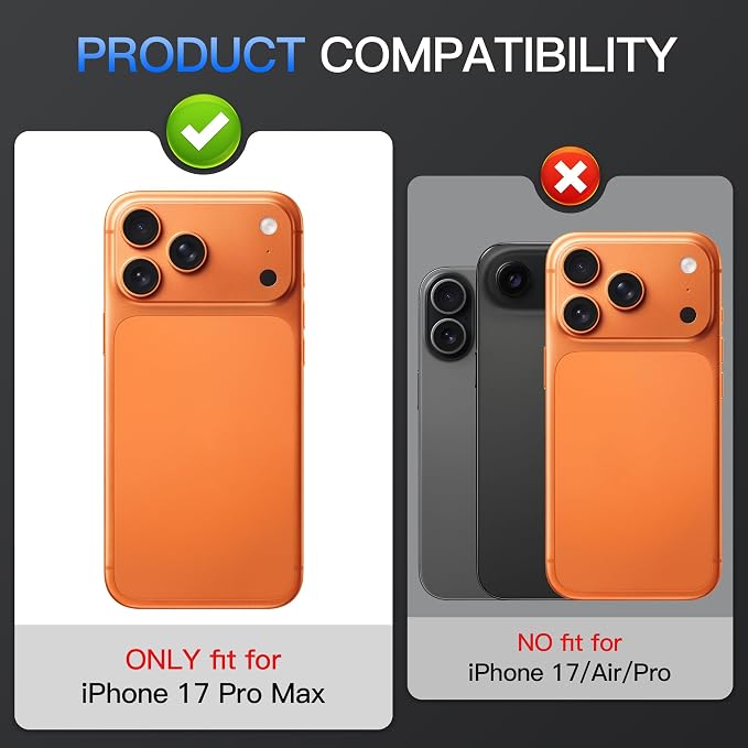 Suoman for iPhone 17 Pro Max Camera Lens Protector, ND Filter Lens Film | Magnetic Tempered Glass Lens Film, Strong Adsorption, HD Clear, All-in-one Metal Camera Cover,Orange - Image 2