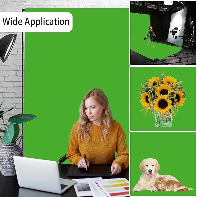 Green Screen Backdrop for Photoshoot, Fabric 6x9ft | Versatile Studio Photo Backgrounds, Non Reflective, Easy to Use, for Portraits, Product, Party, Video Creation - Image 2