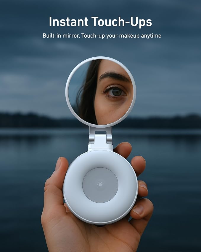 TELESIN C03 Magnetic Selfie Light, Phone Light for iPhone Magsafe | CRI97 360° LED Selfie Ring Fill Light with Mirror for Selfies/Photography/TikTok/Zoom Calls/Video Conference/YouTube - Image 4