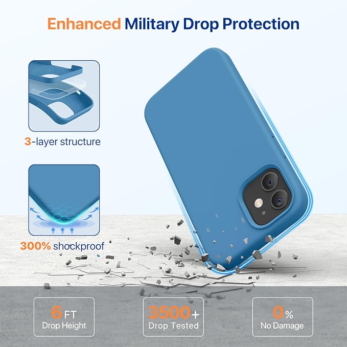 Miracase Silicone for iPhone 12 Case and iPhone 12 Pro Case, Capri Blue | Liquid Silicone Gel Rubber Shockproof Drop Protection Phone Case for iPhone 12/12 Pro 6.1 inch - Image 4