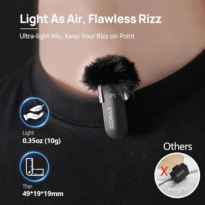 SYNCO Wireless Lavalier Microphone, USB-C Wireless Microphones for iPhone 15, Andriod Phone, P1XT Professional Lapel Mic for Tiktok, YouTube, Streaming, Vlog Video Recording, for Type-C Devices - Image 6
