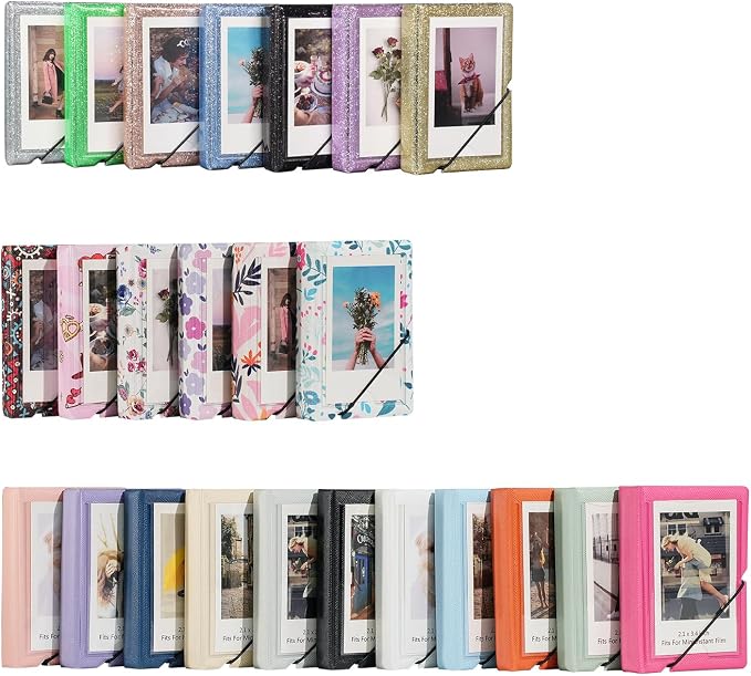 2x3 Instax Mini Photo Album, 28 Pockets. Glitter Green, 1PK | Portable Wallet Size Album Stores 2x3 inch Instant Photos. Fits Polaroid, Instax Mini, Kodak Mini Prints and Zink. - Image 6