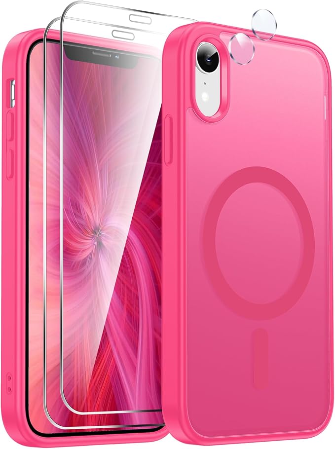 LeYi for iPhone-XR Cases Pink with Screen Protector X2 + Camera Cover X2:[ MagSafe Compatible] Magnetic Slim Cases for i Phone 10 iphoneXR Military Grade Protective Girls Funda para 10XR, Hot Pink - Image 7