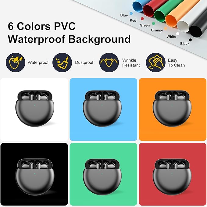 BENOISON Light Box Photography 16"x16" Portable Shooting Tent with 120 LEDs & 6 Backdrops for Jewelry Watches Cosmetics Food Photography - Image 4