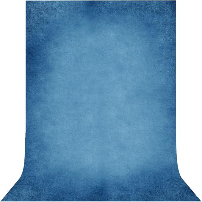 Blue Photography Backdrops for Photoshoot, Abstract Fabric 5x7ft | Vintage Studio Photo Backgrounds, Non Reflective, Easy to Use, for Portrait, Headshot, Product by TERSUM