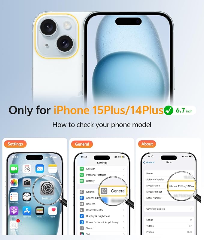 FNTCASE for iPhone 15/14 Plus Case Clear, Fit for Magsafe, Screen Protector | Anti Yellowing Magnetic Back, 14FT Military Grade Drop Protection, Shockproof Protective Phone Cover, Transparent - Image 2