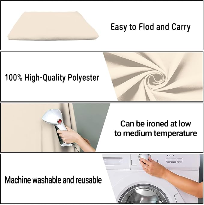 Cream Photography Backdrop for Photoshoot, Fabric 6x9ft | Polyester Studio Photo Backgrounds, Non Reflective, Easy to Hang, for Portrait Shoot, Product, Party Decor, Video Creation - Image 7