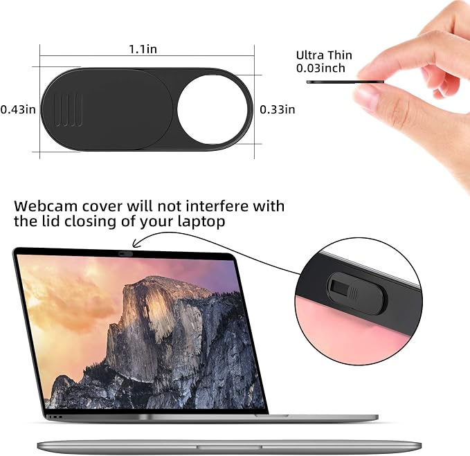 Laptop Camera Cover Slide,Ultra-Thin Webcam Cover Protect Privacy 3 PCS | Web Camera Cover for MacBook,Laptop,Computer,Apple Devices Accessories,and Tesla Model 3/Y Interior Cabin Camera - Image 2