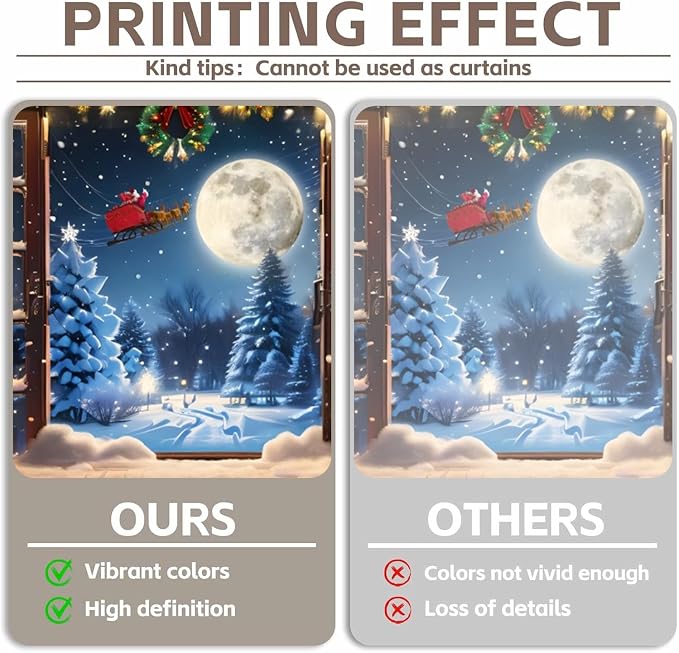 Christmas Backdrop 12x6ft Winter Full Moon Snow Pine Trees Forest Santa Claus Background Snowman Xmas Tree Party Decors Photo Booth Props - Image 3