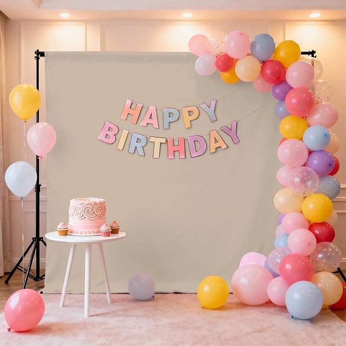 Beige Photography Backdrop for Photoshoot, Fabric 5x7ft | Polyester Studio Photo Backgrounds, Non Reflective, Easy to Hang, for Portrait Shoot, Product, Party Decor, Video Creation - Image 3