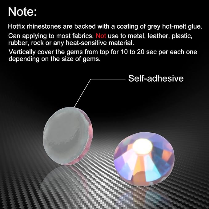 Jollin Hotfix Rhinestones Flatback Crystal Gems 8.4mm SS40, Light Purple AB | 144pcs Hot Fix Crystals Glass Rhinestones for Bedazzling, Crafting, Clothes, Shoes & Accessories DIY Decoration - Image 5