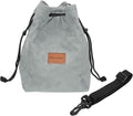 PATIKIL Camera Lens Pouch, L Size Drawstring Lens Case Flannel Camera Lens Handbag Camera Bag with Adjustable Shoulder Strap for DSLR Camera Lens, Grey by PATIKIL