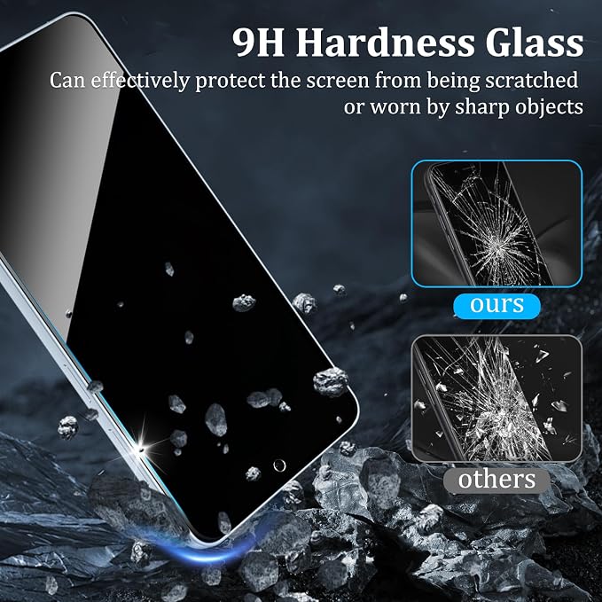 2 Pack Privacy Screen Protector for Samsung Galaxy S26 Plus | Tempered Glass Film, 9H Hardness, Anti-Spy, Anti-Scratch, Case Friendly, Easy Installation - Image 4